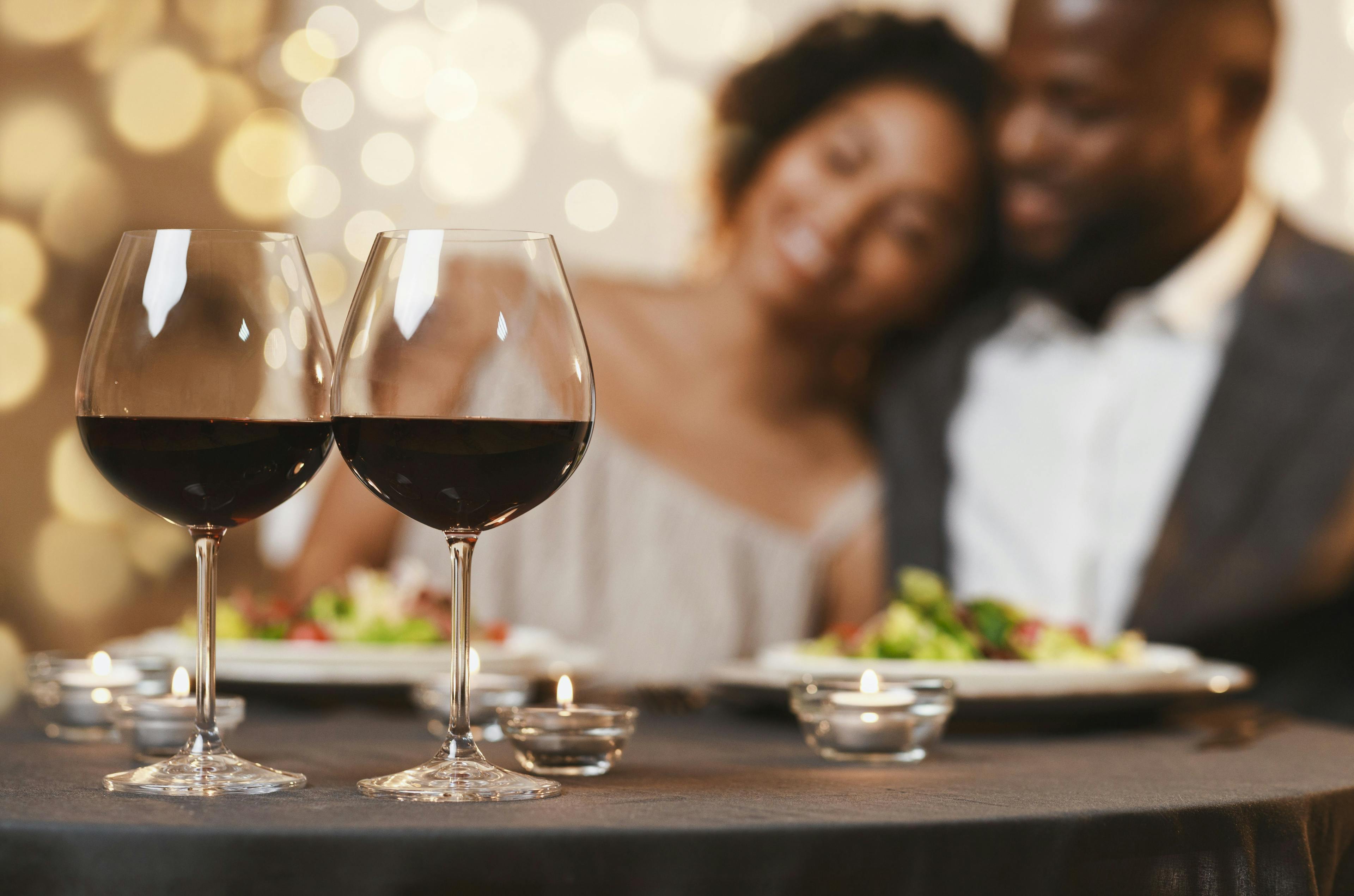Couple with wine glasses 