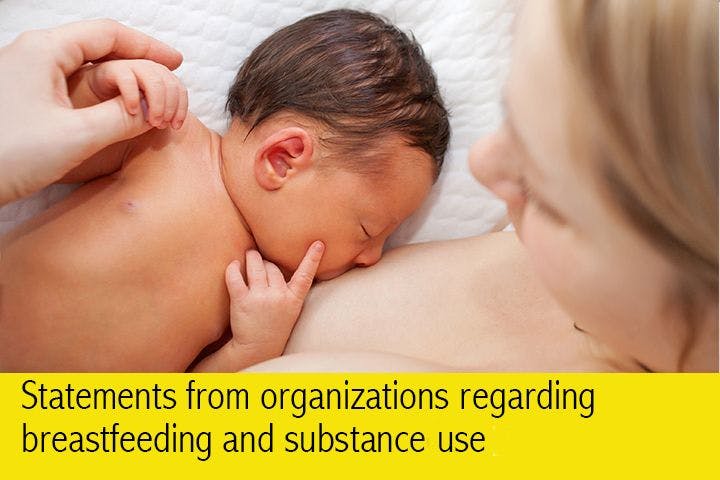 Statements from organizations regarding breastfeeding and substance use
